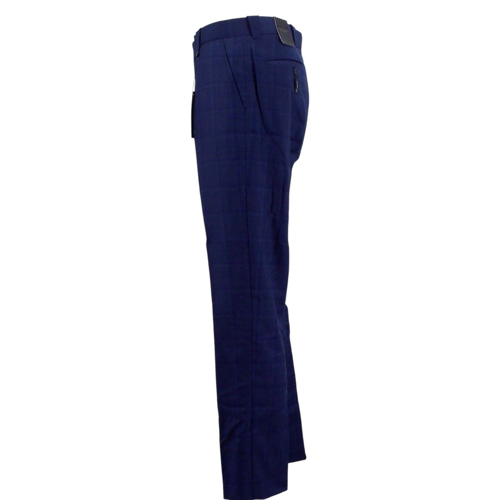 The Mens Store Bloomingdales Dress Pants Classic Fit Tonal-Check Wool Navy 33x32 - Picture 2 of 8